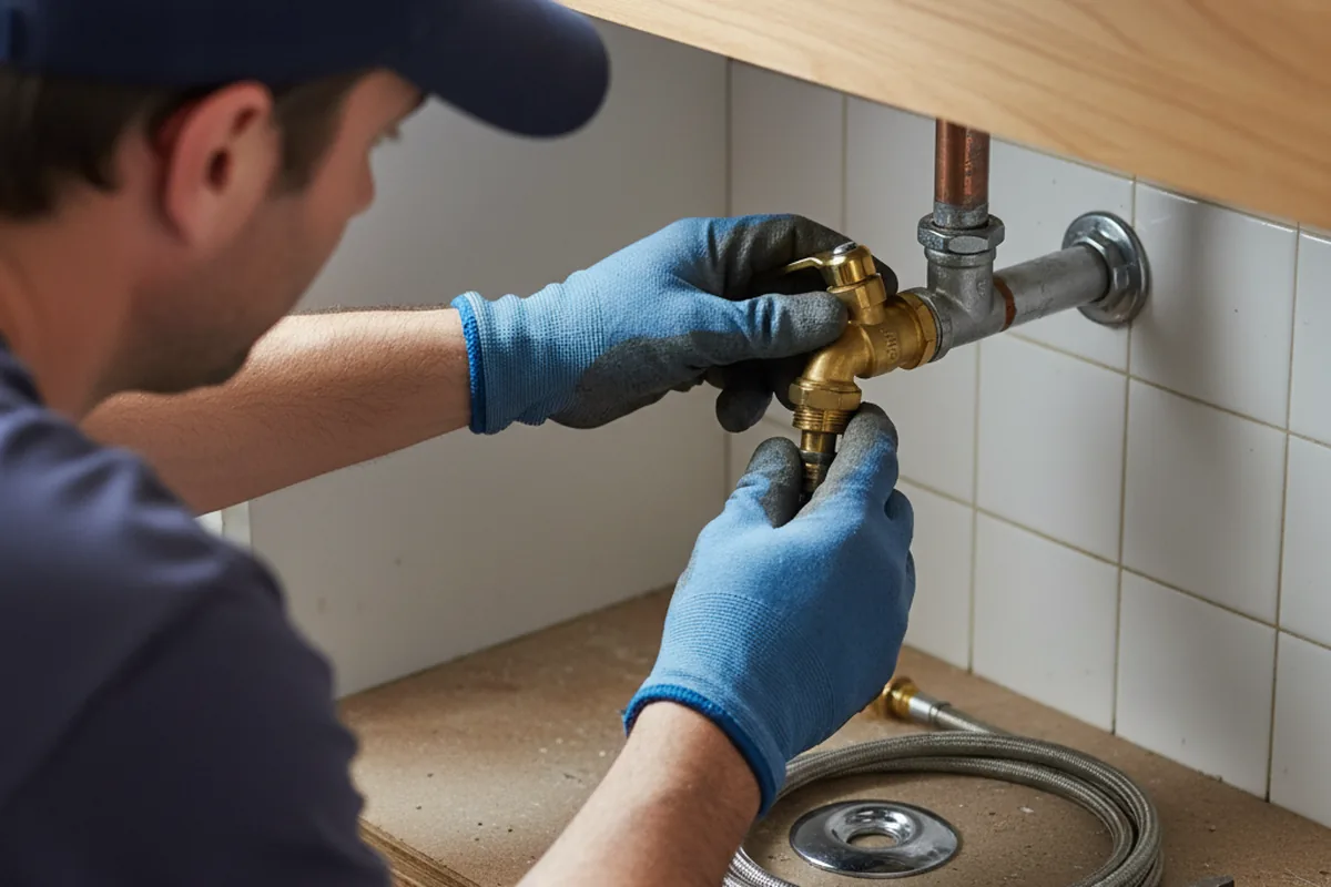 Shutoff valve and fitting work during Burst Pipe Repair in Eden